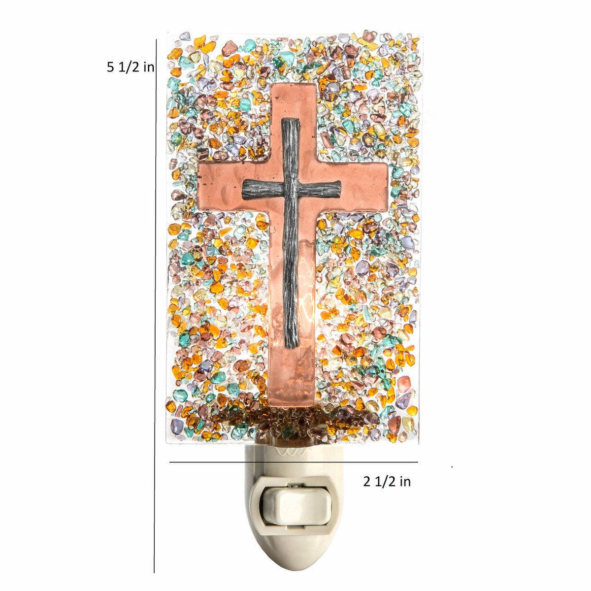 Cross Fused Glass Night Light