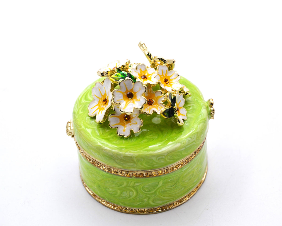 Round Shape Floral Trinket Box