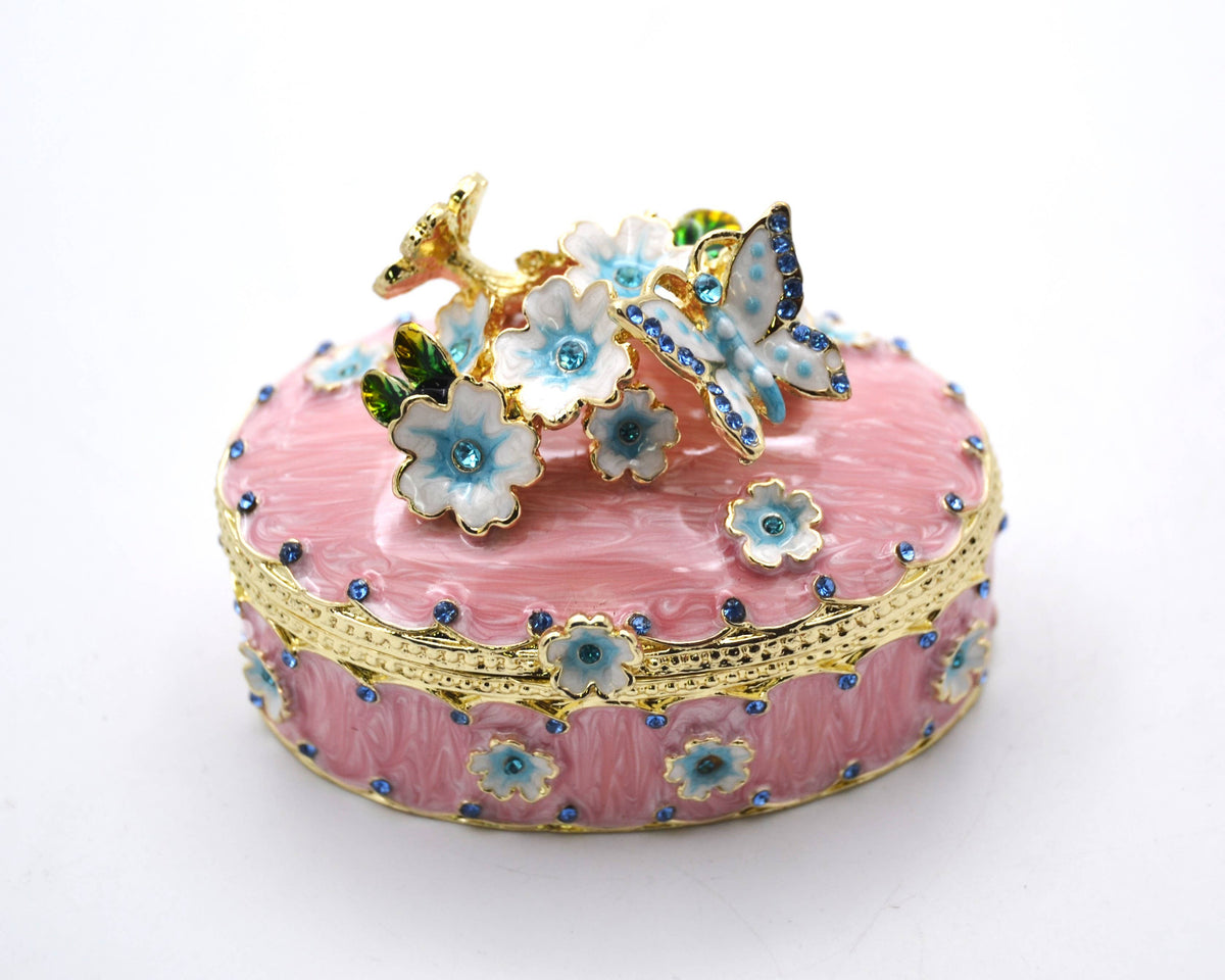 Floral & Butterfly Trinket Box