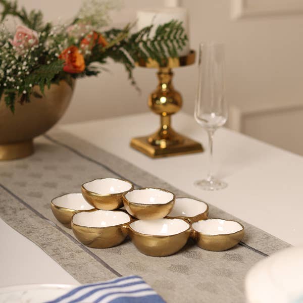 Gold & Enamel 8-Bowl Dish