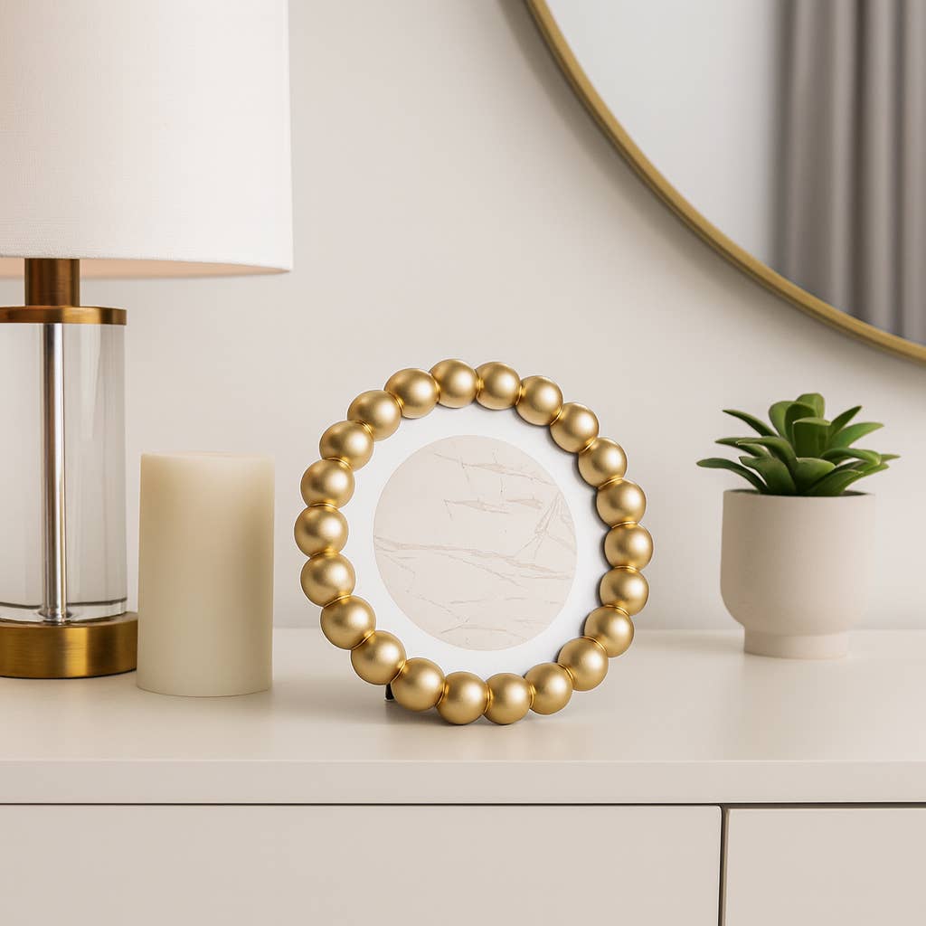 6x6 Round Gold Picture Frame