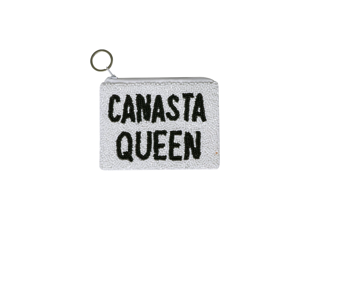 Canasta beaded coin purse