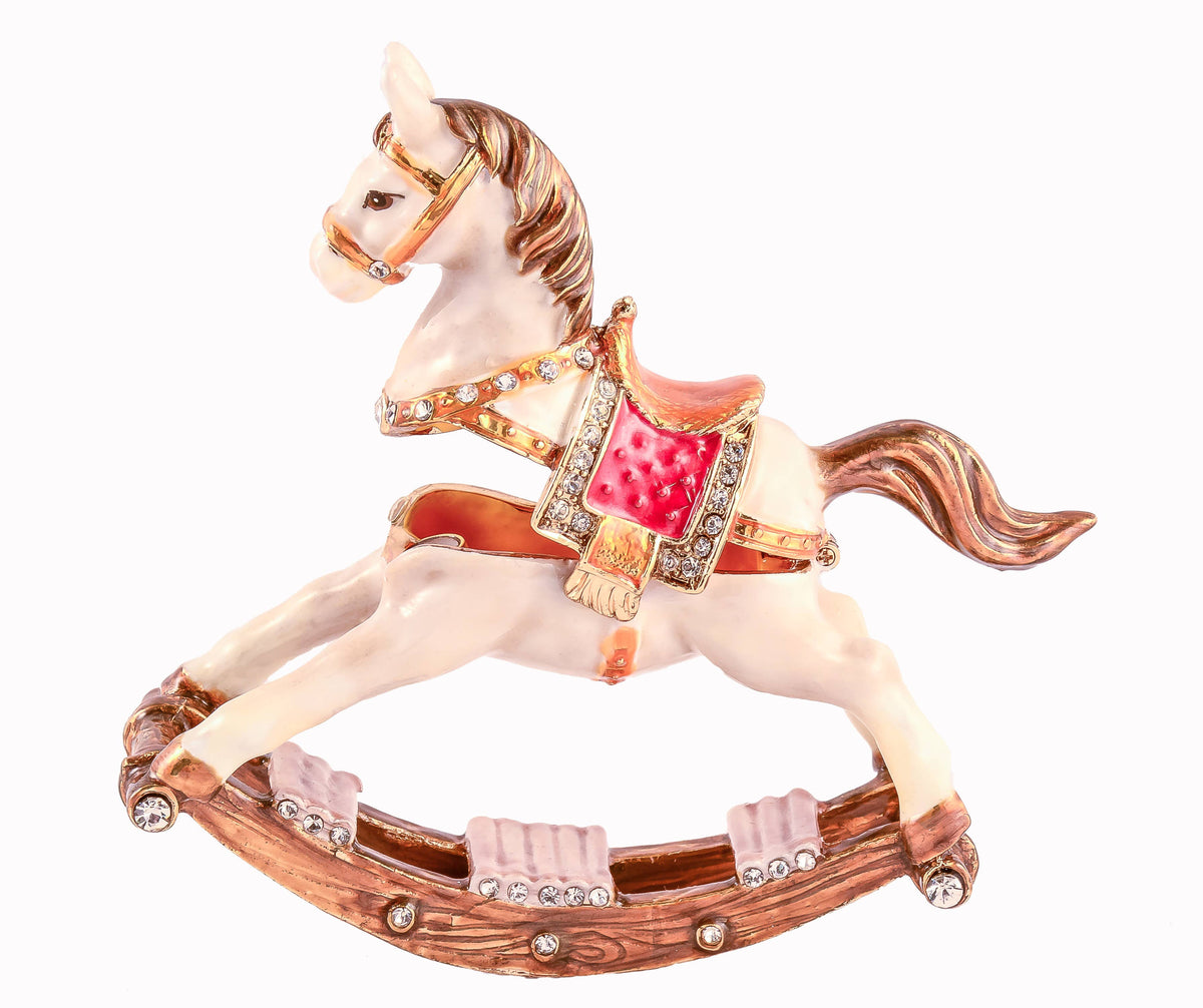 Rocking Horse Trinket Box with Austrian Crystals