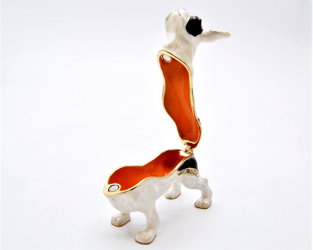 Boston Terrier Dog Trinket Box with Austrian Crystals