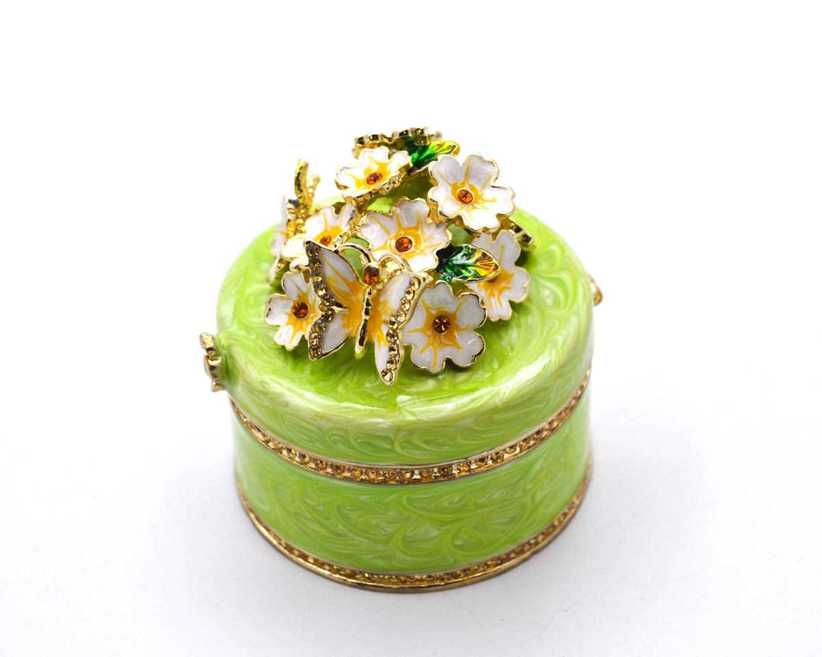 Round Shape Floral Trinket Box