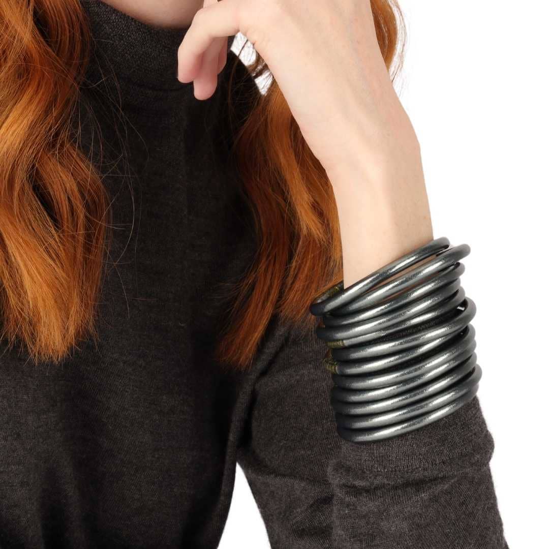 Graphite All Weather Bangles® (Set of 6) - Serenity Prayer
