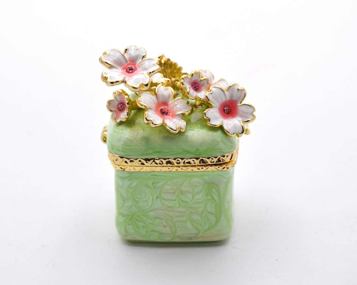 Jeweled Floral Trinket Box