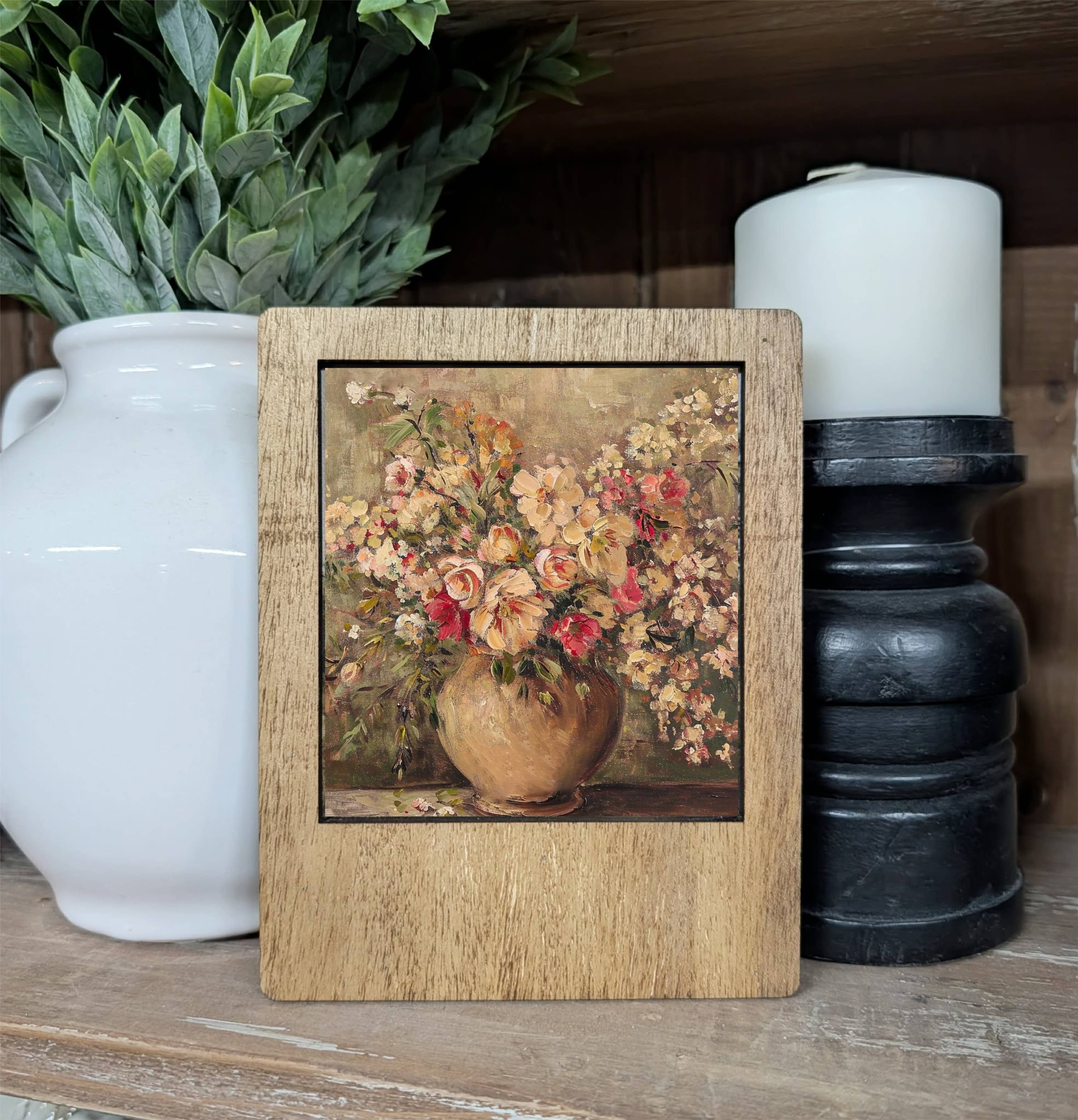 Polaroid Frame Rustic Floral Vase