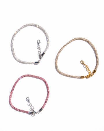 Petite Anklet - Crystal, Champagne