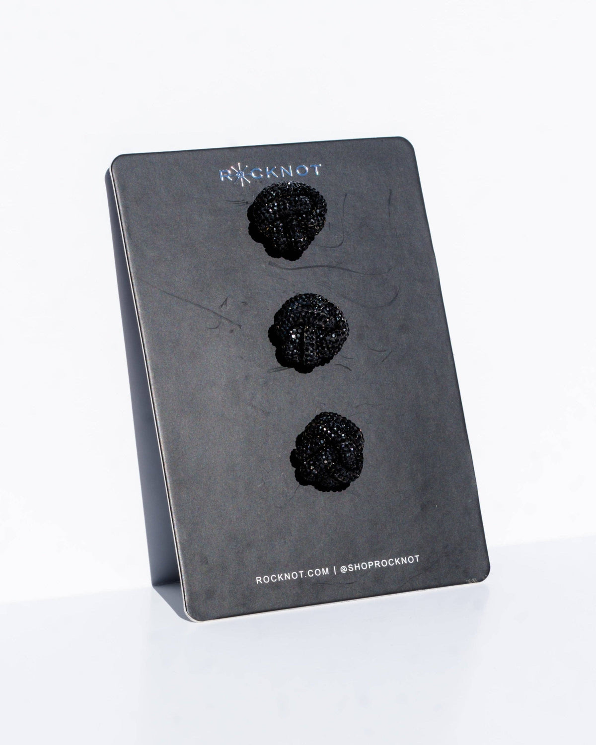 MAGIC BUTTONS - 3 Knots - Jet Black Rhinestone