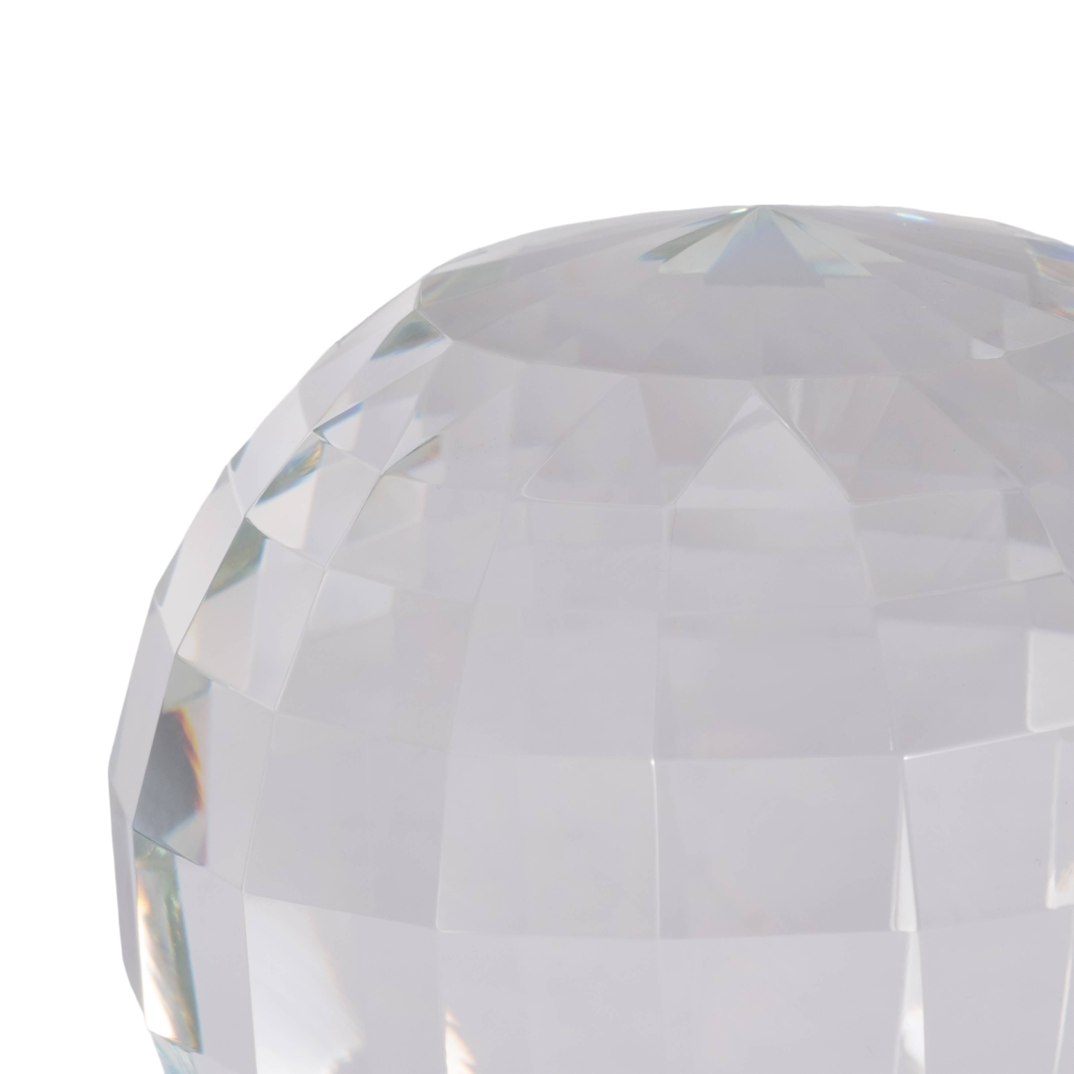 5in Glass Crystal Faceted Orb