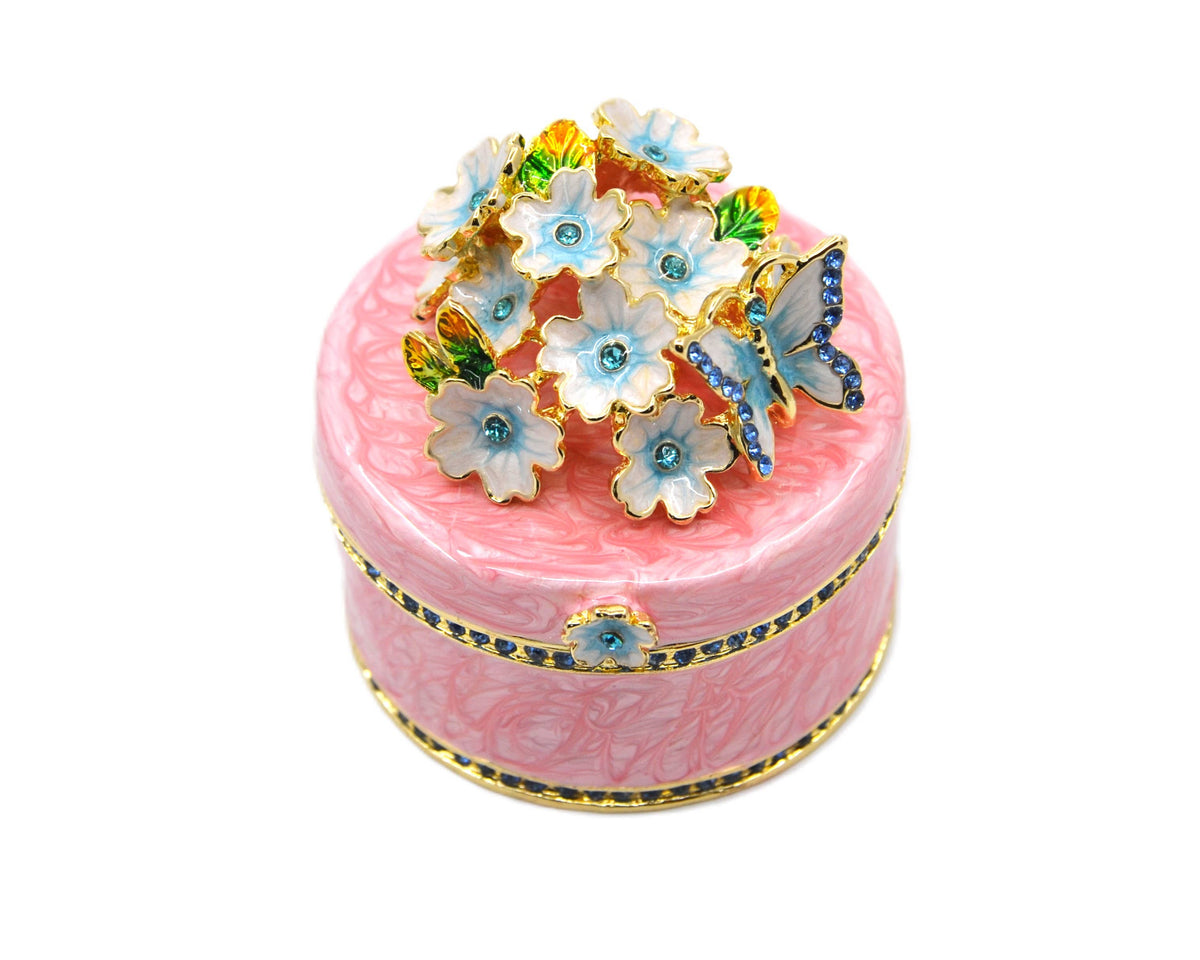 Round Shape Floral Trinket Box