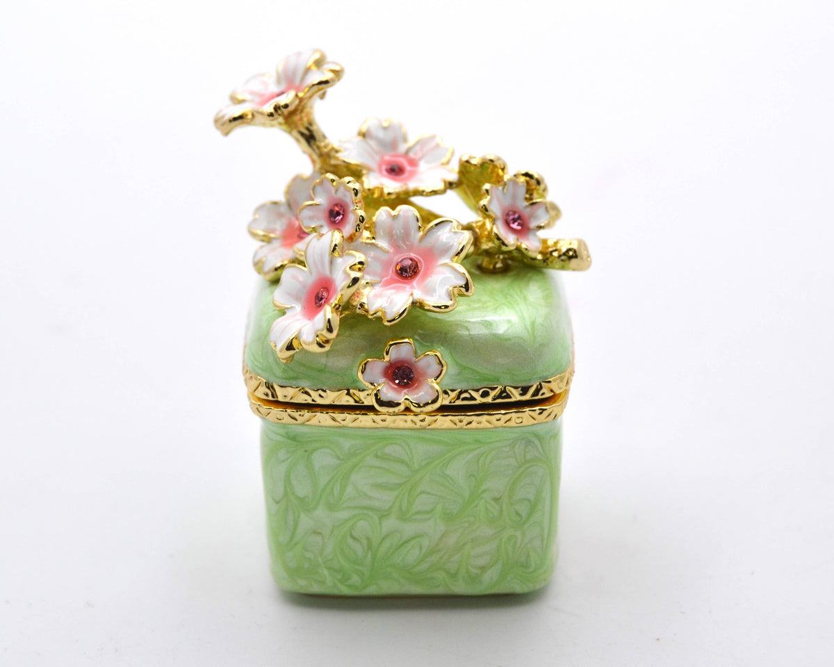 Jeweled Floral Trinket Box