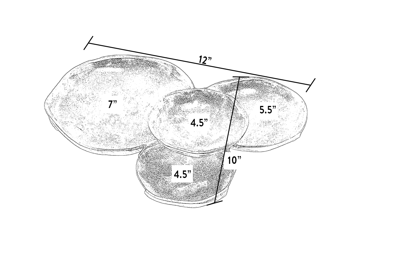 Silver Textured 4-Plate Dish