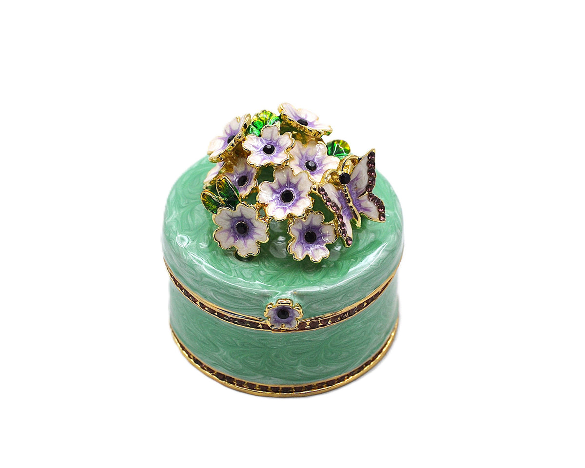 Round Shape Floral Trinket Box