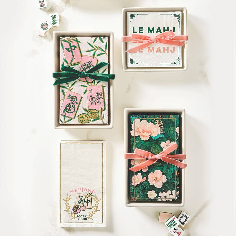 Tiles Ceramic Guest Napkin Tray & Napkins