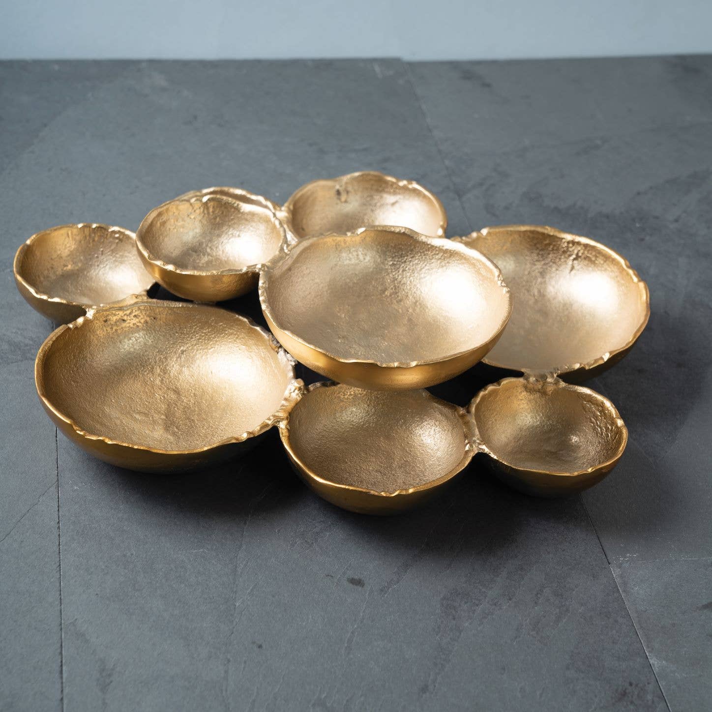 Gold Textured 9-Bowl Platter