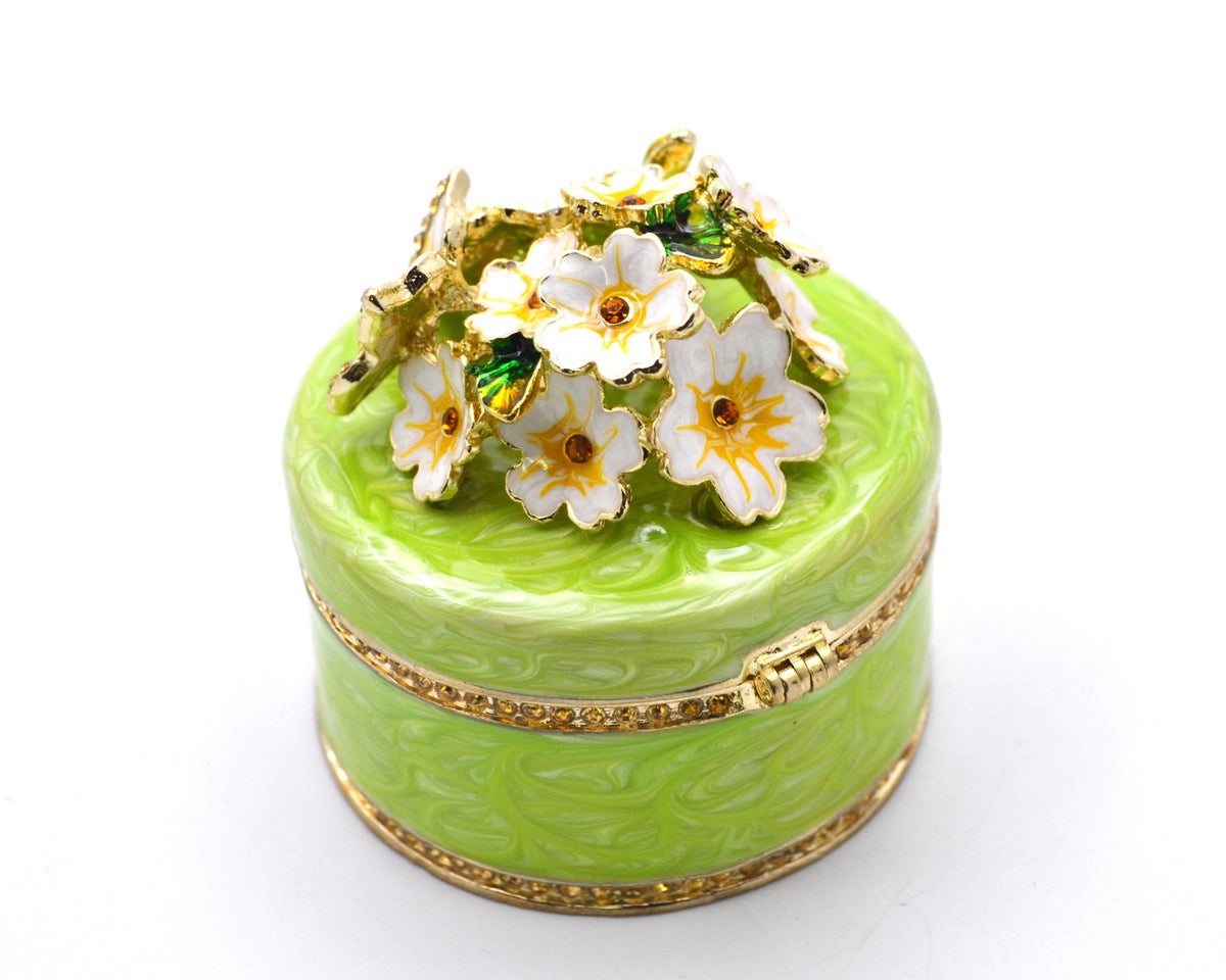Round Shape Floral Trinket Box