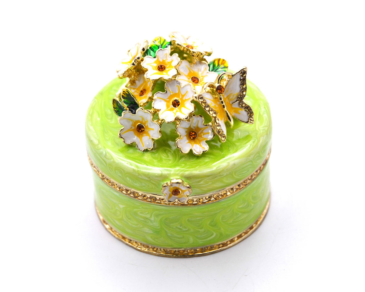 Round Shape Floral Trinket Box