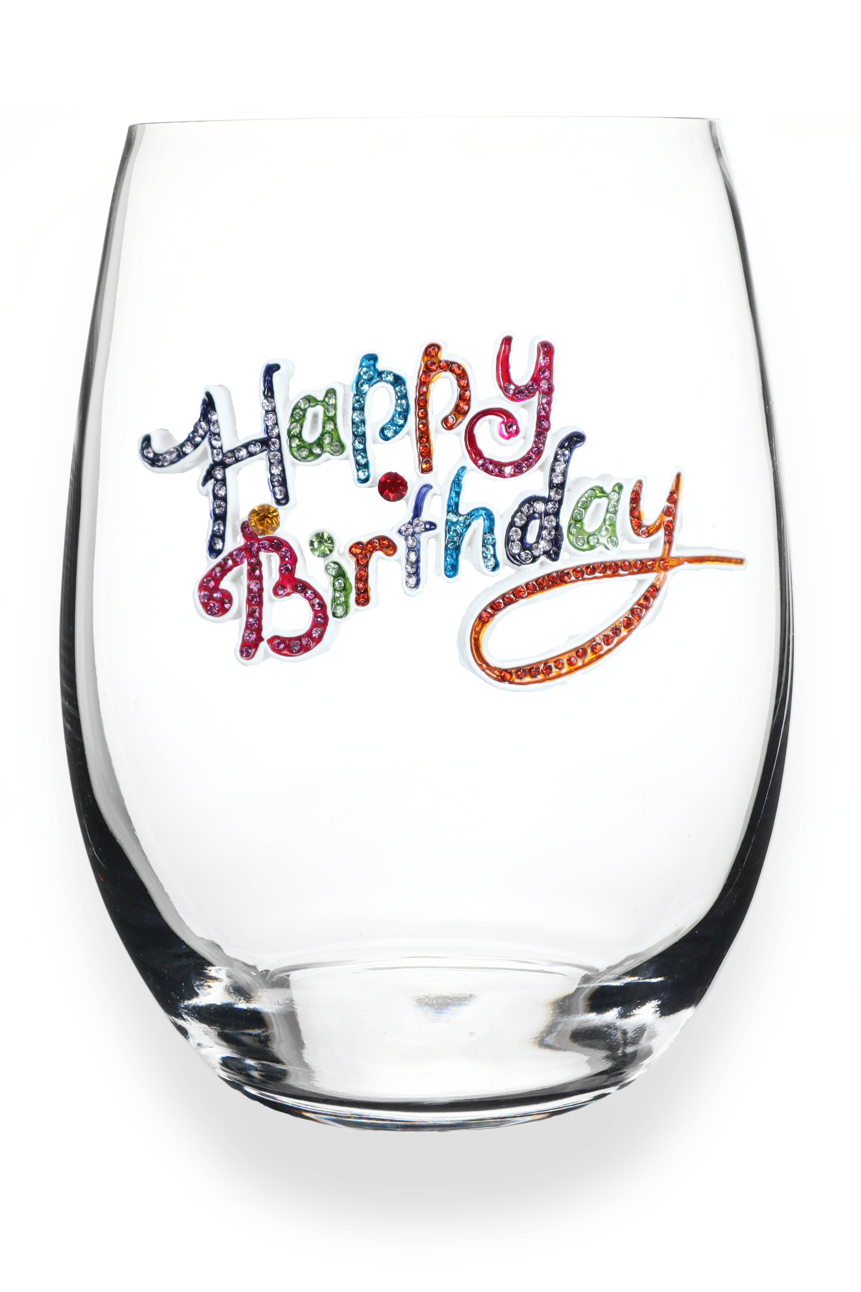 Birthday Jeweled Glass