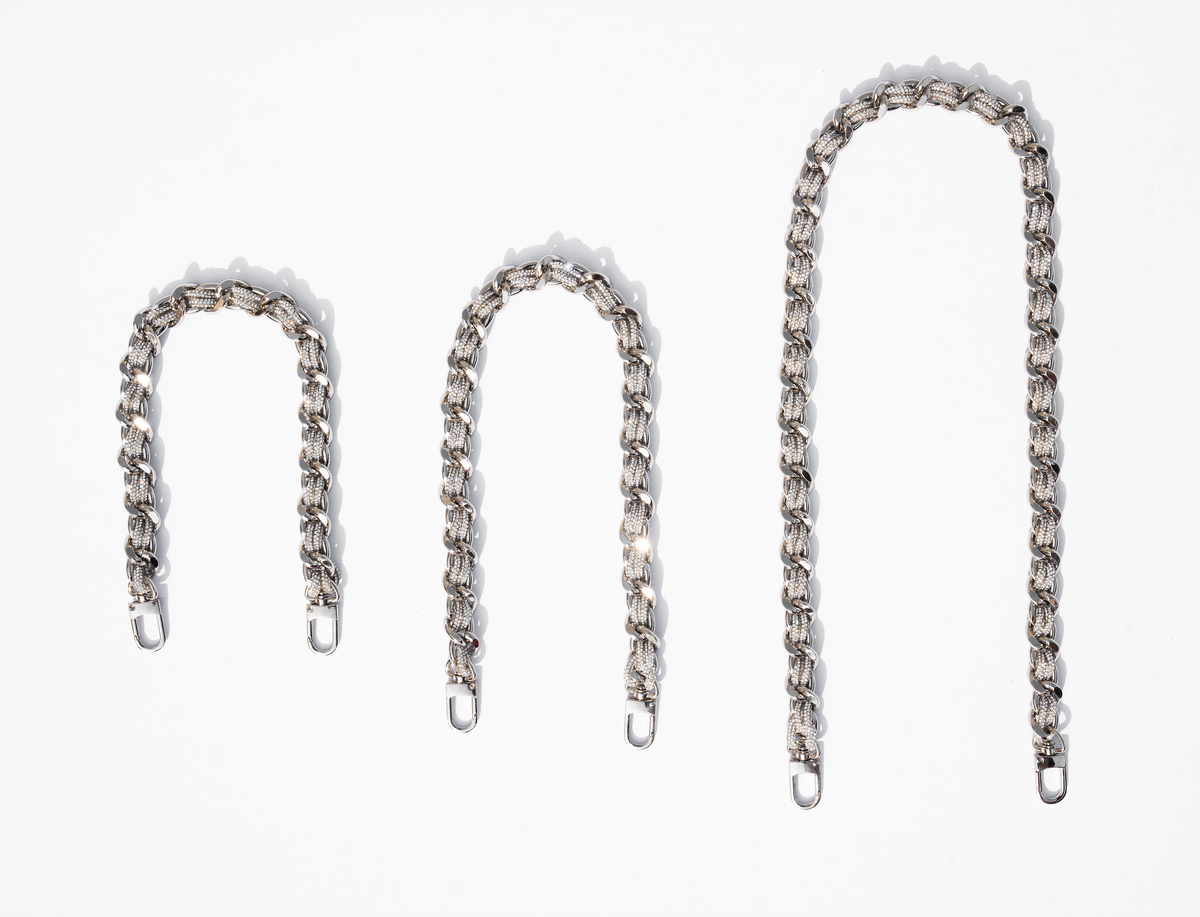 LINK STRAP / NECKLACE - Petite Silver / Crystal Rhinestone