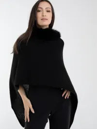 100% Cashmere and Fox Ponch0
