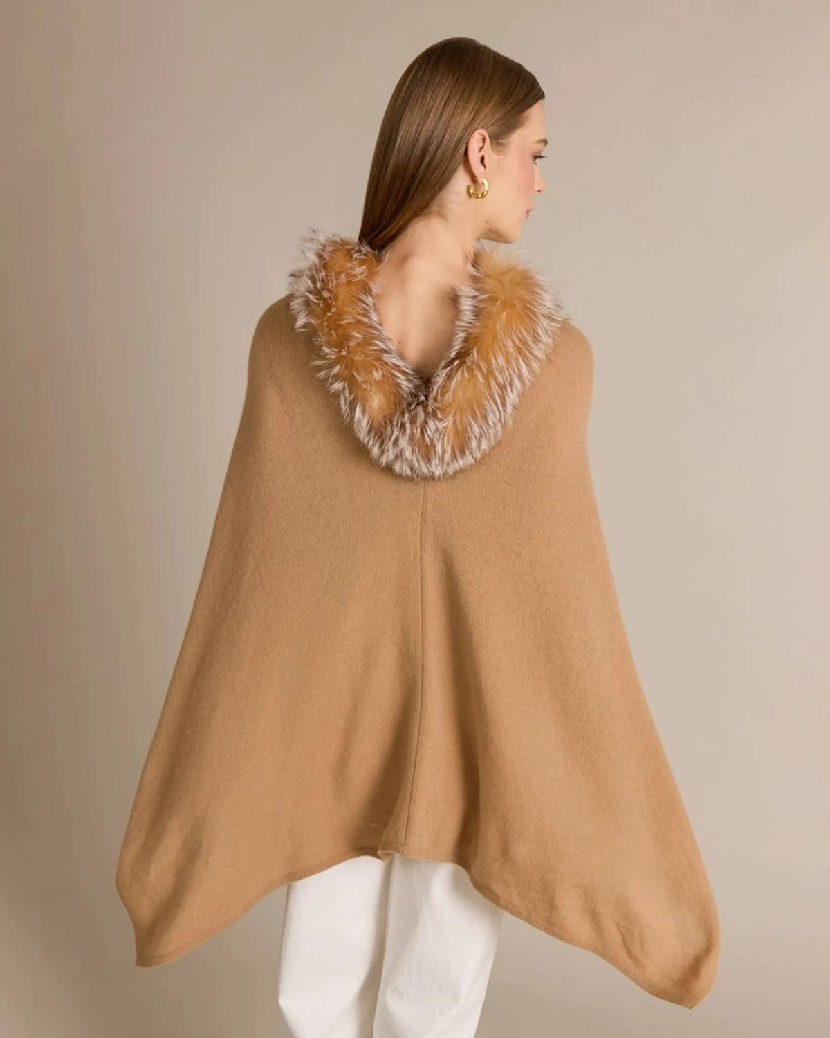 100% Cashmere and Fox Ponch0